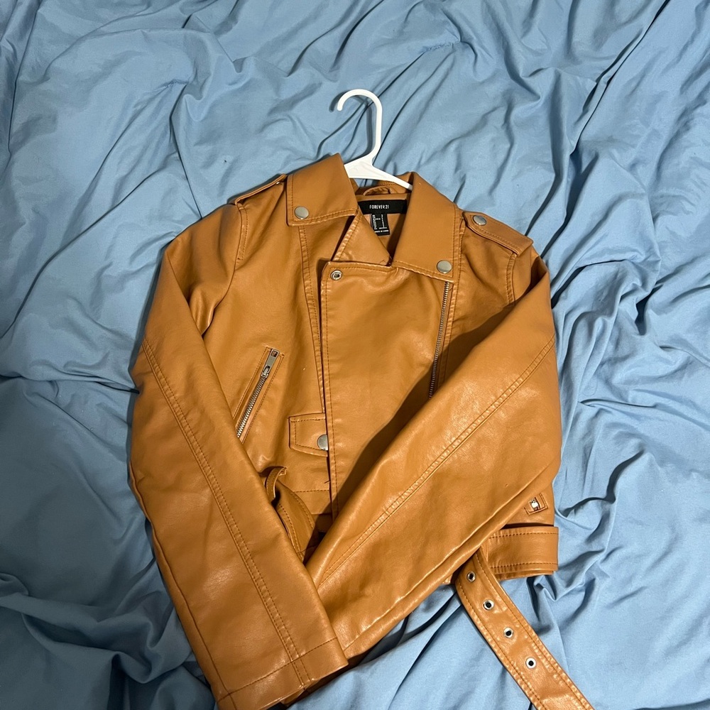 Forever 21 Camel Faux Leather Jacket